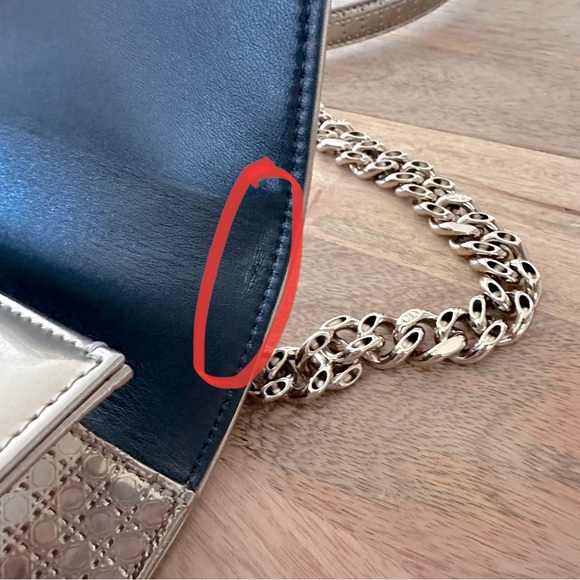 Dior Light Gold-tone Metallic Patent Leather Micro Cannage Medium Shoulder Bag - Picture 9 of 17